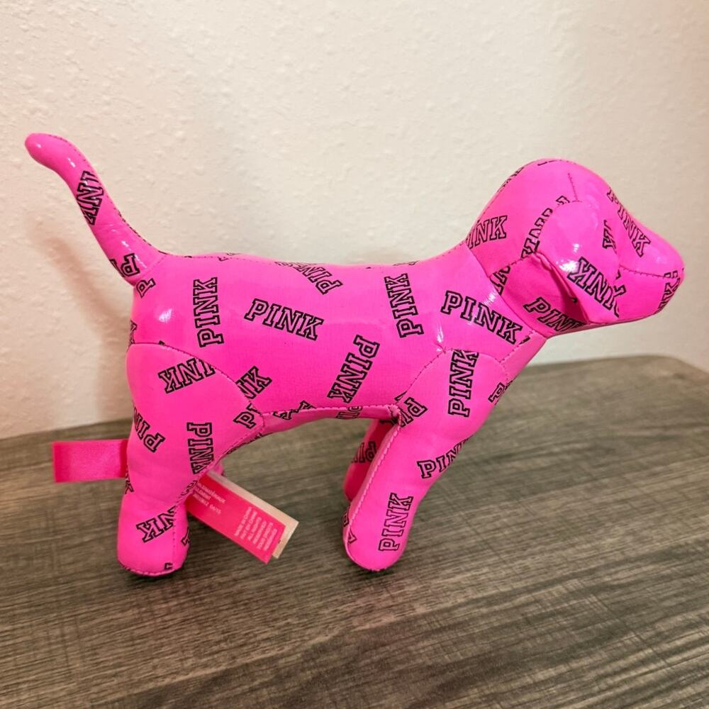 Victoria's Secret PINK Dog Hot Pink Logo Plush Stuffed Collectible Y2K